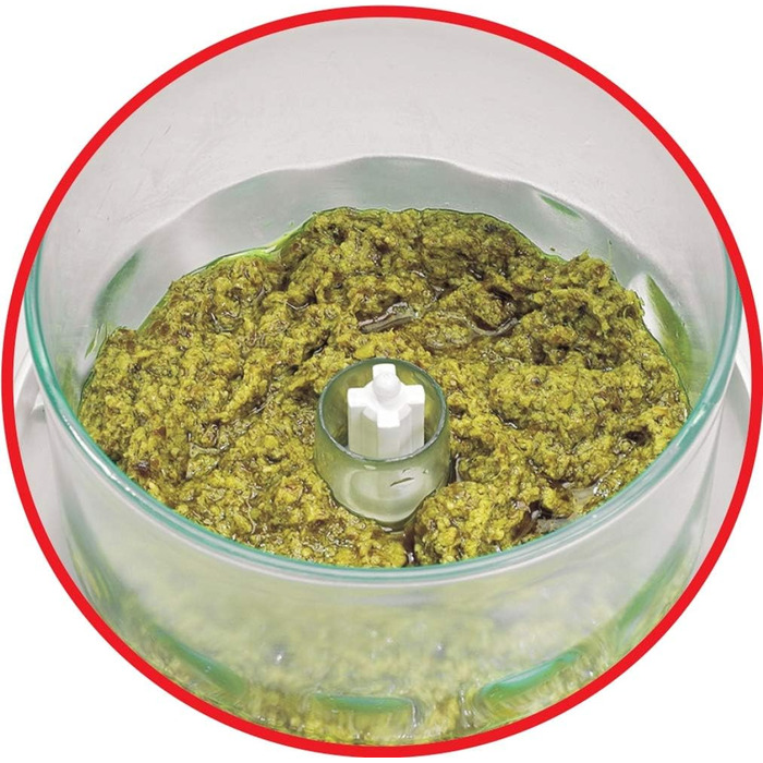 Електричний подрібнювач, 1000 Вт, 500 мл, відсік для зберігання кабелю, 4 функції дроблення, змішування, змішування, подрібнення, DPA130, білий одинарний