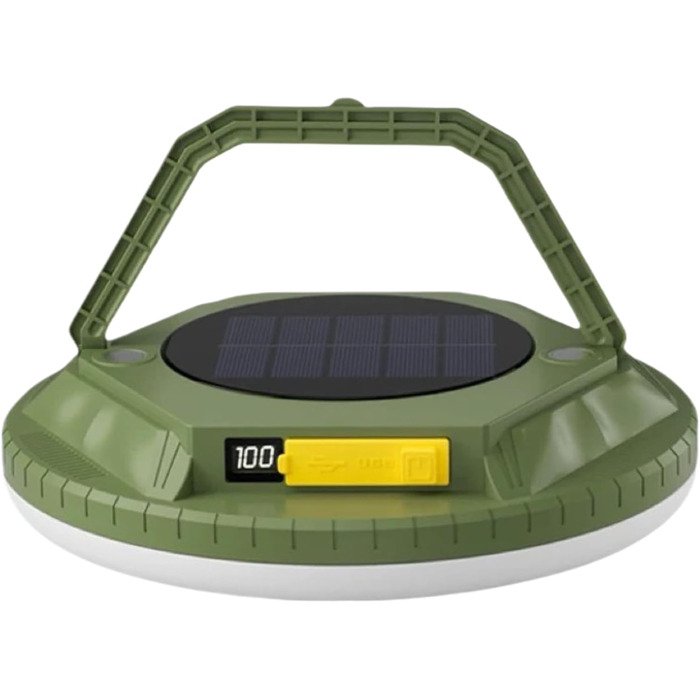 Ліхтар для кемпінгу, 1600 люмен, сонячний ліхтар для намету, водонепроникний ліхтар для намету для використання на вулиці, в саду, на подвірї, на патіо, на балконі, для походів, для бекпекінгу, зелений