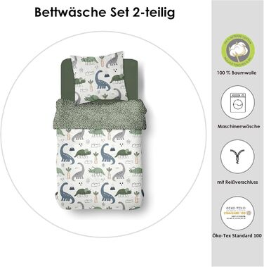 Комплект постільної білизни Familando для хлопчиків та дівчаток 135x200 80x80 см - Мила дитяча постільна білизна з 100 бавовни - П