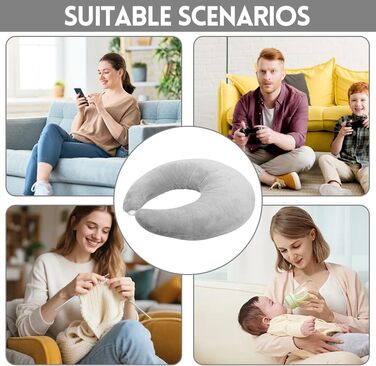 Ергономічна подушка Crealis, подушка для колін, подушка для читання, ергономічна ігрова подушка для рук, подушка для в&39язання гачком, опорна подушка, ергономічна подушка для рук для читання, гри, роботи та в&39язання гачком (сіра)