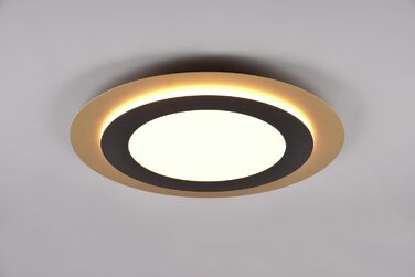 Стельовий LED-світильник Trio Leuchten Morgan 641519280, матовий чорний/золотий, метал та акрил, 46 Вт, з пультом керування, діаметр 45 см