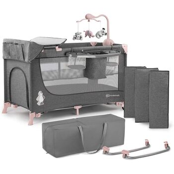 Дорожнє ліжечко, дитячі ліжечка, компактне у складеному вигляді, рожевий Joy ACC pink