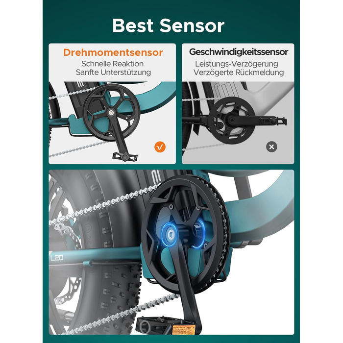 Чоловічий електровелосипед ENGWE з акумулятором 48 В 13 Аг, колесами 20 * 4,0 дюймів, 7-ступінчастою коробкою передач з РК-дисплеєм, двигуном 250 Вт та швидкістю 25 км/год, запасом ходу до 120 км L20/L20 Boost Black L20 BOOST