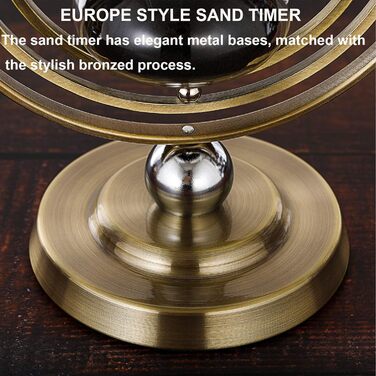 Пісочний годинник SuLiao для Uten, поворотний на 720, старовинний білий пісочний годинник, вінтажний пісочний годинник 1 Hora Reloj de Arena, великий метал, пісочний годинник, офіс, письмовий стіл, дім, весільне оформлення (поворот 720, чорний пісок, 60 х