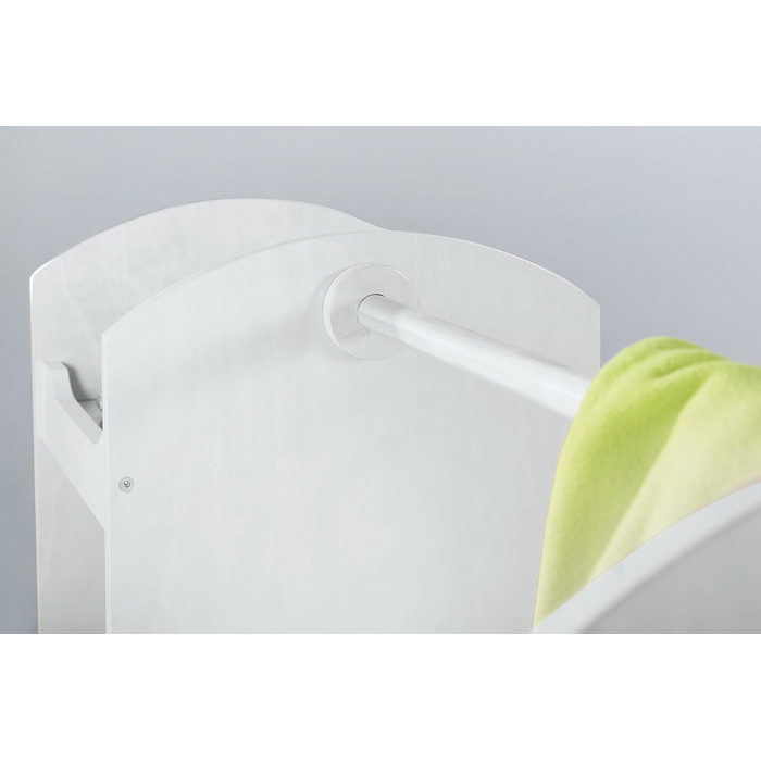 Шафа Roba з вішалкою для одягу, полицею, вішаком для одягу та великим дзеркалом виготовлена з дерева, пофарбована в білий колір