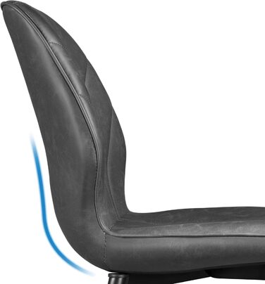 Обідні стільці Yaheetech, комплект з 2 шт. , м&39які кухонні стільці з металевими ніжками, вантажопідйомність до 136 кг, підходить для кухні/їдальні/спальні/ресторану, темно-сірий/штучна шкіра, комплект з 2 шт. , темно-сірий колір - штучна шкіра