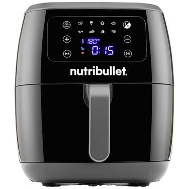 Аерофритюрниця Nutribullet 7 л з 8 функціями, 1800 Вт, безмасляна фритюрниця для готування, смаження та гриля, чорна, NBA071B