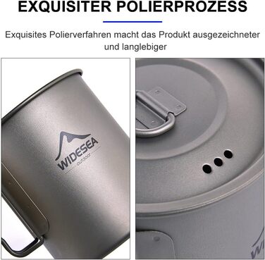 Кемпінговий титановий Бехер Widesea (750 мл)