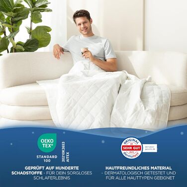 Обтяжена ковдра 135x200 см 6 кг Сертифікована Oeko-Tex - Релаксаційна ковдра 100 бавовна - Щільна антистресова та терапевтична ковдра - Спіть краще з нашою щільною ковдрою - Обтяжена ковдра 135 x 200 см 6,0 кілограмів