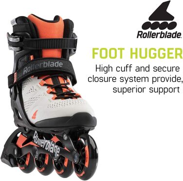 Жіночі роликові ковзани Macroblade 80 для фітнесу для дорослих, сіро-кораловий, Performance Inline Skate UK 6 / EU 38,5