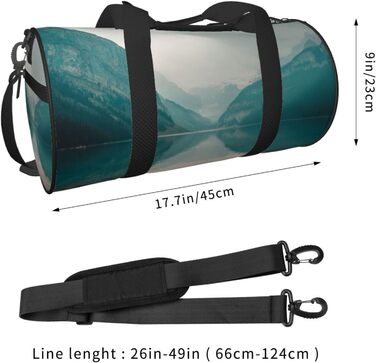 Спортивна сумка, дорожня сумка Банф, з малюнком гірського пейзажу, на нічліг, чорна, універсальний розмір