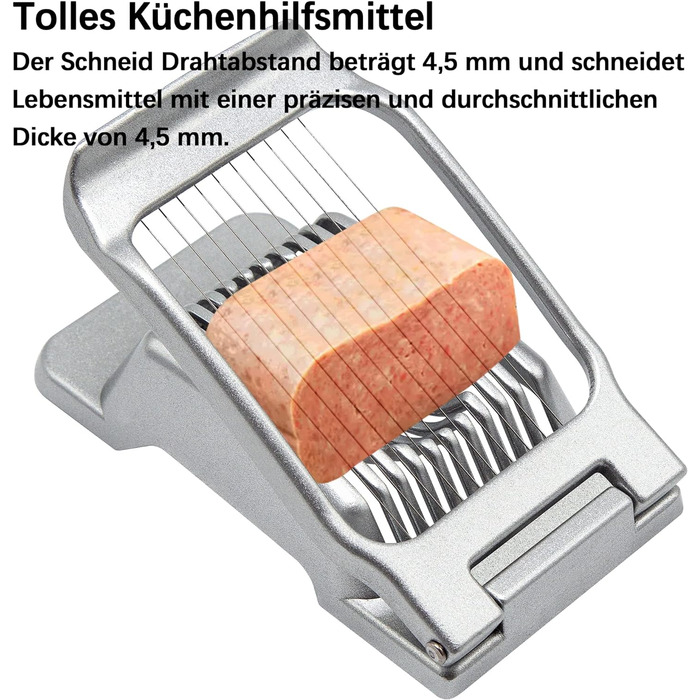 Яйцерізка, Професійний роздільник яєць Ріжучі дроти з нержавіючої сталі Посудомийна машина Безпечна, стабільна алюмінієва Інструме