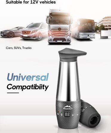 Чайник для автомобіля 12v, з контролем температури для кемпінгу, нержавіюча сталь всередині, швидке закипання, автоматичне відключ