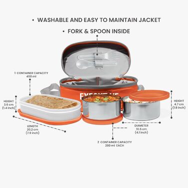 Набір контейнерів для обіду Milton Executive, 3 предмети, 260 мл, Помаранчевий