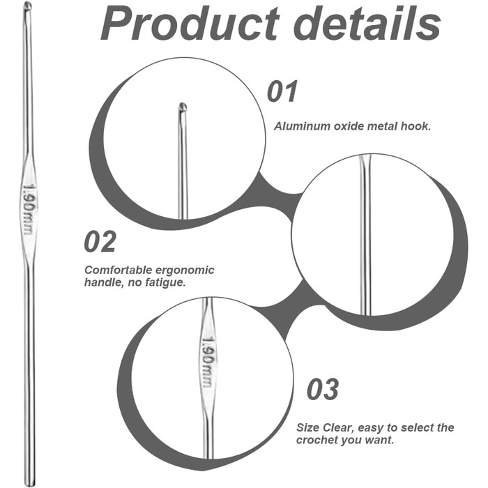 Набір гачків, 4 спиці з нержавіючої сталі, туніський гачок, для початківців або професіоналів