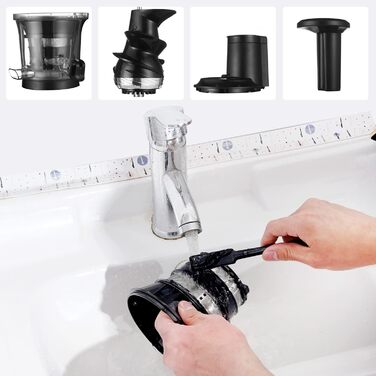 Електрична соковижималка для фруктів, овочів, граната, цитрусових, сорбету. Жолоб подачі з широким горлом 76 мм, без бісфенолу А, 150 Вт, чорний