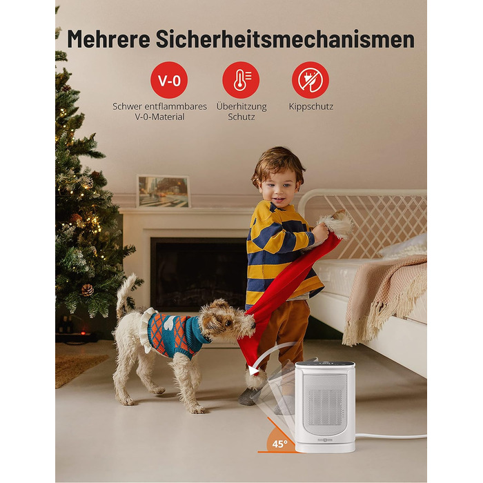 Енергозберігаючий вентилятор Paris Rhne, міні-вентиляторний обігрівач потужністю 2000 Вт з автоматичним коливанням, термостатом, 12-годинним таймером, коливаннями 70 для ванної кімнати, спальні, офісу, білий