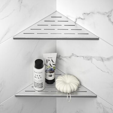 Полиця для душу Eck, нержавіюча сталь 304, сталева полиця для ванної кімнати для плитки, вбудована полиця для ремонту ванної (шліфована, 254 мм - 2 шт.) 254 мм - 2 шт. Шліфована