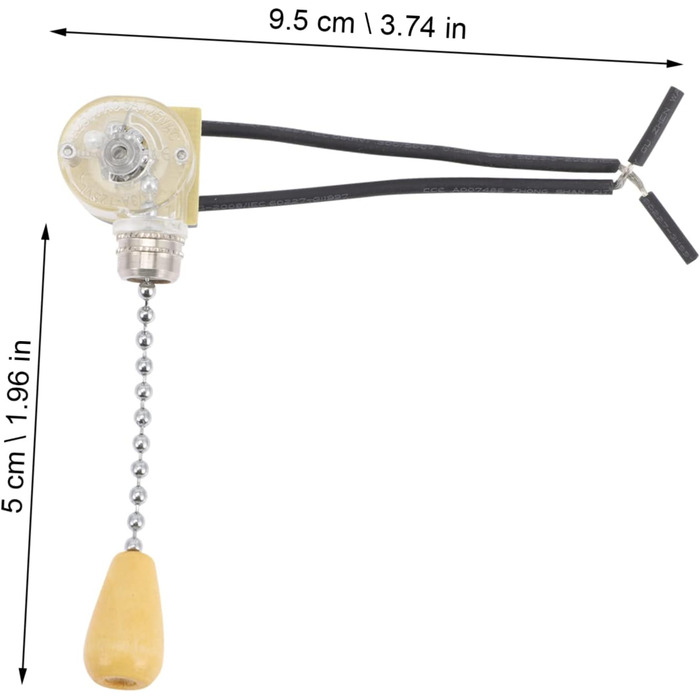 Комплектів Перемикач на блискавці Стельовий вентилятор Світло Ланцюг Ланцюг Тягни за мотузку Пластик Лампа Лампа Дерев&39яний шнур 10 шт. * 5, 5