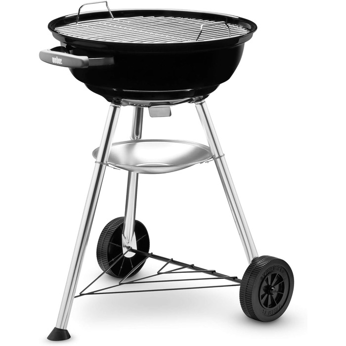 Вугільний гриль Weber Compact Kettle 47 см на стійці з колесами, модель 2026