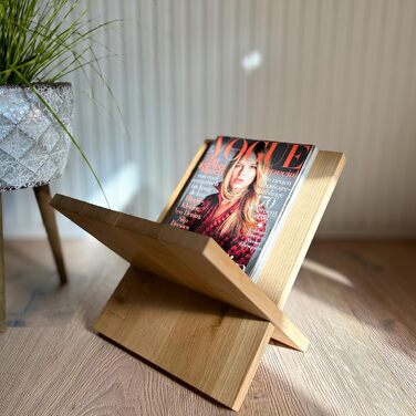 Сучасна підставка для газет з масиву дерева Папка для журналів Тримач для журналів Дерев&39яна підставка для газет Тримач для журналів та кошик для газет Зберігання журналів (натуральний)