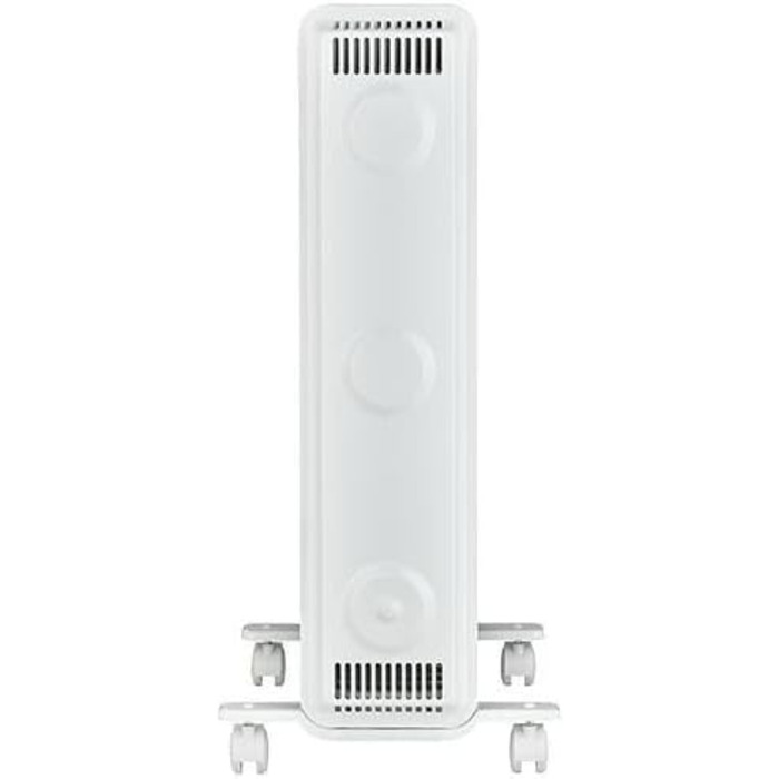 Допоміжний обігрівач для великих приміщень, включаючи 3 режими нагріву, мобільний завдяки колесам та заглибленим ручкам, обігрівач з ребристою конструкцією для рівномірного нагрівання, 2500 Вт, білий, 25M