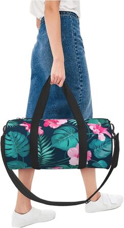 Гавайська дорожня сумка з рожевою квіткою, кругла форма, великий об'єм, легка та міцна, ідеальний подарунок для піших прогулянок, відпустки, ділових поїздок та іншого, Гавайська рожева квітка, універсальний розмір