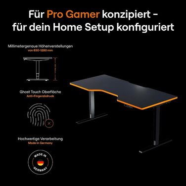 Темний ігровий стіл чорно-білого кольору - Стіл з електричним регулюванням висоти - Комп&39ютерний стіл - Ергономічний - Мінімалістичний - 180x80 см - Кабіна Чорно-білий 180x80 см - Кабіна