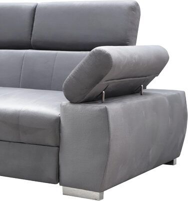 Кутовий диван OTTO, кутовий диван з функцією сну, пружинний каркас, регульовані підголівники, легкий механізм складання, функція ліжка, додаткове місце для зберігання, плюшевий зелений, лівий шезлонг зелений