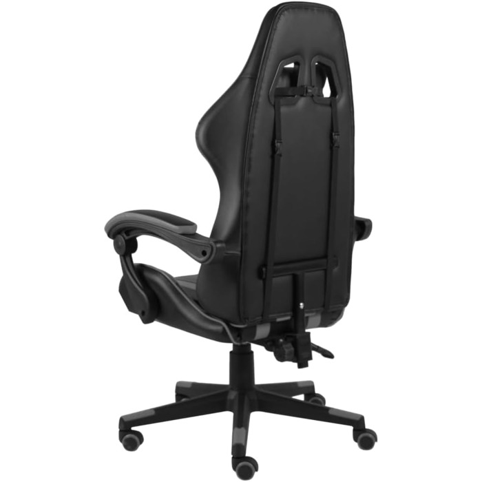 Ігрове крісло LAPOOH, офісне крісло, ігрове крісло, письмове крісло, обертове крісло, чорно-сіра штучна шкіра