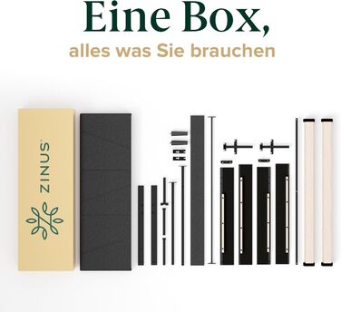 Ліжко Zinus Maya з м&39якою поверхнею 180x200 см з узголів&39ям - Високе ліжко 30 см 180x200 з дерев&39яною рейковою основою - Компактне пакування та легке складання - Темно-сірий 180200 см