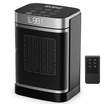 Енергозберігаючий електричний вентилятор-обігрівач YASHE 1500 Вт з пультом дистанційного керування, термостатом, керамічним нагрівальним елементом PTC, коливаннями 70, 24-годинним таймером, захистом від перегріву, захистом від перекидання, блокуванням від