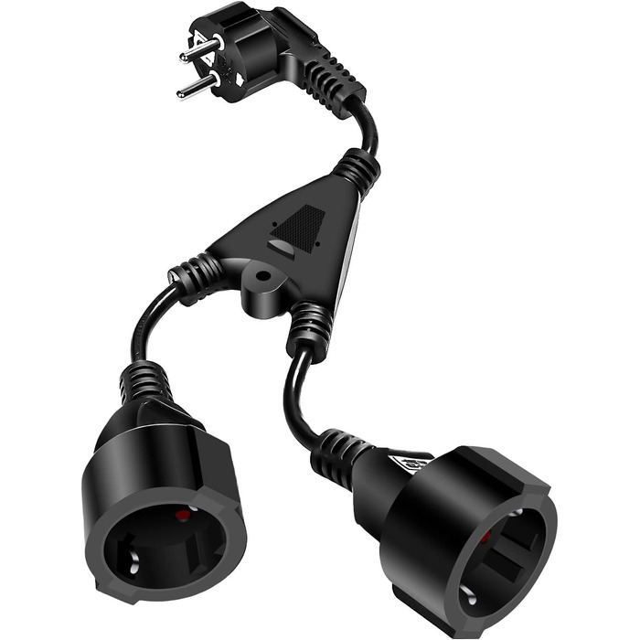 Адаптер короткої кабельної розетки 2 в 1, подвійна вилка для розетки, подовжувач розетки 2-стороння розподільна розетка, багатораз