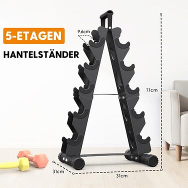 Рівнева металева стійка для штанг, А-подібна конструкція з ручкою, компактна фітнес-стійка для домашнього спортзалу (штанги продаються окремо), 5-