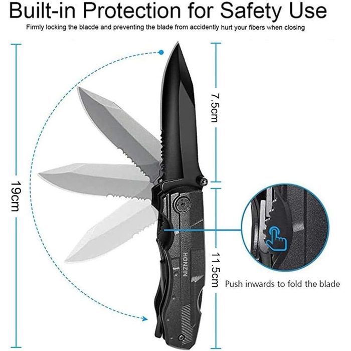 Багатофункціональні плоскогубці HONZIN, 16 в 1 складні багатофункціональні плоскогубці з нержавіючої сталі Багатофункціональні пло