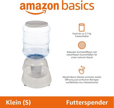 Диспенсер для корму та води для домашніх тварин Storeo Basics, станція годування, розмір S, прозорий