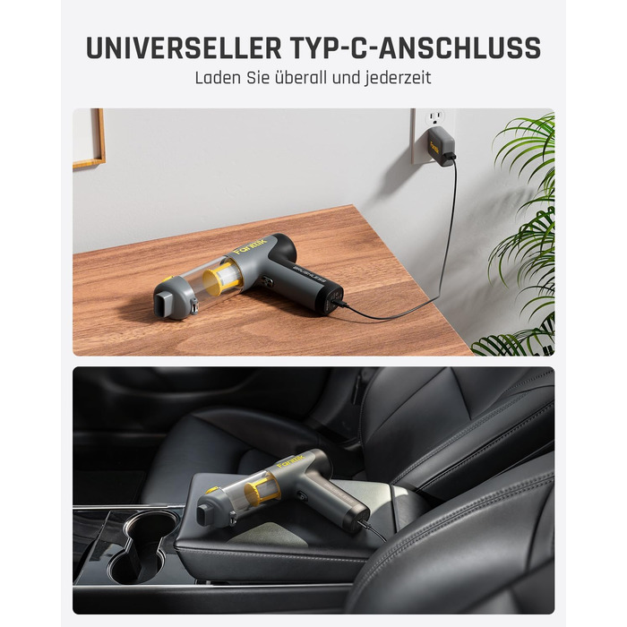 Автомобільний пилосос Fanttik Slim V9 Mix, бездротовий ручний пилосос 4-в-1, високопродуктивний ручний пилосос 12000 PA Портативни