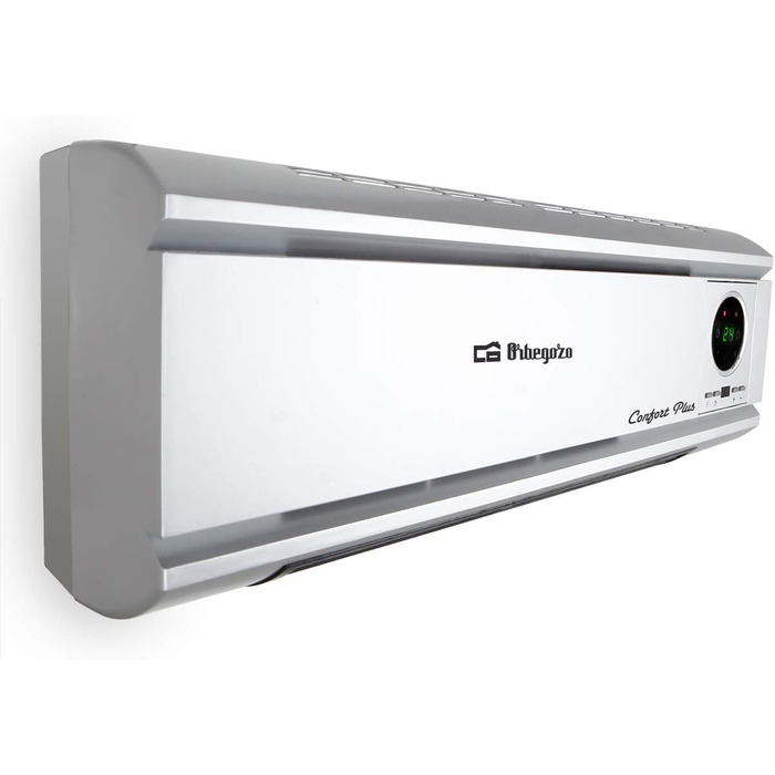 Настінний обігрівач Orbegozo SP 6500, 2000 Вт, пульт дистанційного керування, щоденне та тижневе програмування, захист від перегріву, світлодіодна панель, 1 літр, 44 дБ, пластик, кераміка, сріблястий