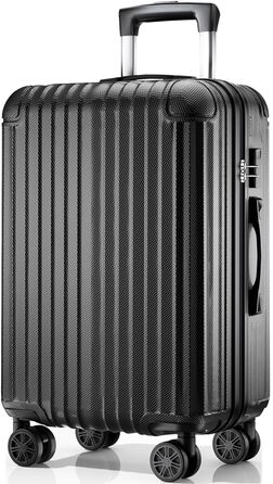 Велика валіза на візках 76x530 см, тверда дорожня валіза з 4 колесами та кодовим замком, легка ручна поклажа, чорний L