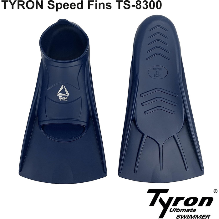 Ласти Tyron Speed Fins TS-8300 Короткі ласти для плавання для дітей та дорослих Тренувальні ласти для плавання 100 силікон, темно-синій, розміри 45-47