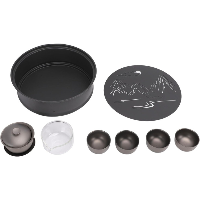 Похідний чайний набір CHICIRIS Легкий металевий набір для заварювання чаю з багатофункціональною чашкою, ідеальний для пікніків та подорожей