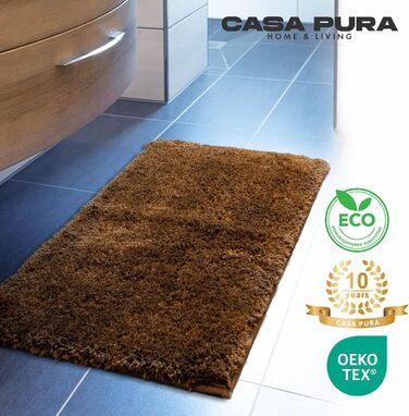 Килимок для ванної casa pura коричневий м'який, пухнастий килимок для ванної кімнати в кошлатому вигляді, килимок для ванни нековз