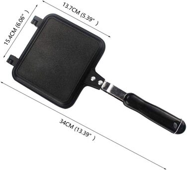 Двостороння сковорода Towwoo, бутербродниця для кемпінгу, двосторонні коржі з антипригарним покриттям і сковорода для паніні з алюмінієвою ручкою для сніданку