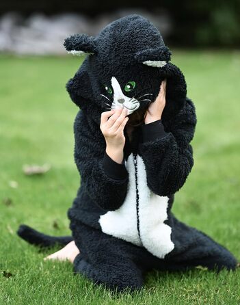 Кігурумі Кошеня Wunsy, суперм'який фліс, чорно-білий 5–6 років