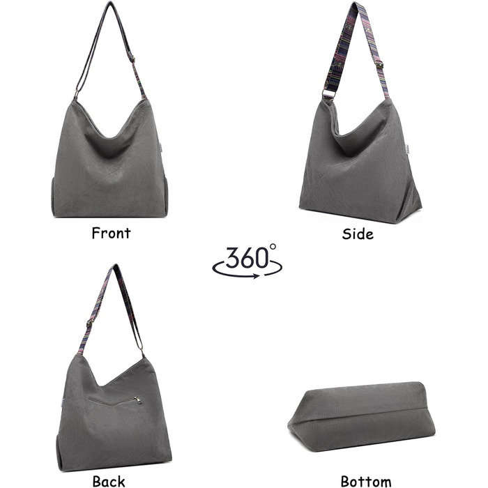 Сумочка жіноча через плече, вельветові сумки Велика сумка для покупців Сумка через плече Випадкова сумка крос-боді для школи Офісн