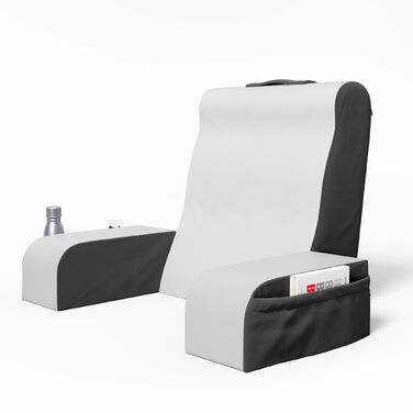 Подушка для читання Klbs Wedge, подушка для спинки ліжка, подушка з підлокітниками для телевізора, книг, ігор, для гуртожитку, спинка (сіра/біла, стандартна) стандартна сіра/біла