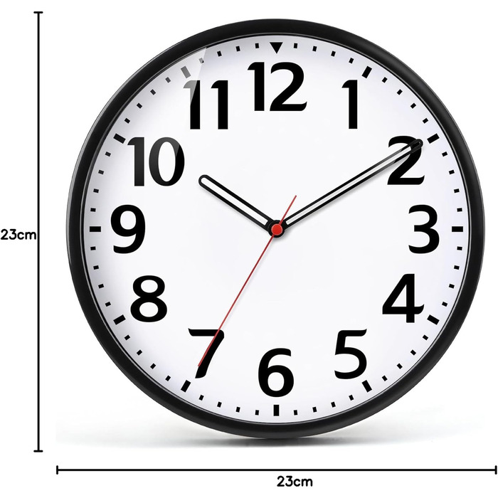 Настінний годинник TOHOOYO 9-дюймовий настінний годинник на батарейках безшумний настінний годинник, що не цокає сучасний кварцови