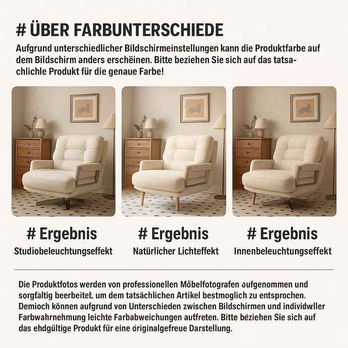 Крісло-розкладний диван-ліжко 1-місний Високий комфорт, розбирається з подушками, металевими підлокітниками та ніжками (білий)