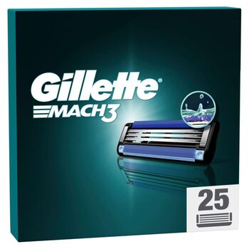 Леза для бритви Gillette Mach3, 25 змінних лез для мокрих бритв чоловічі з 3-кратним лезом 25 лез