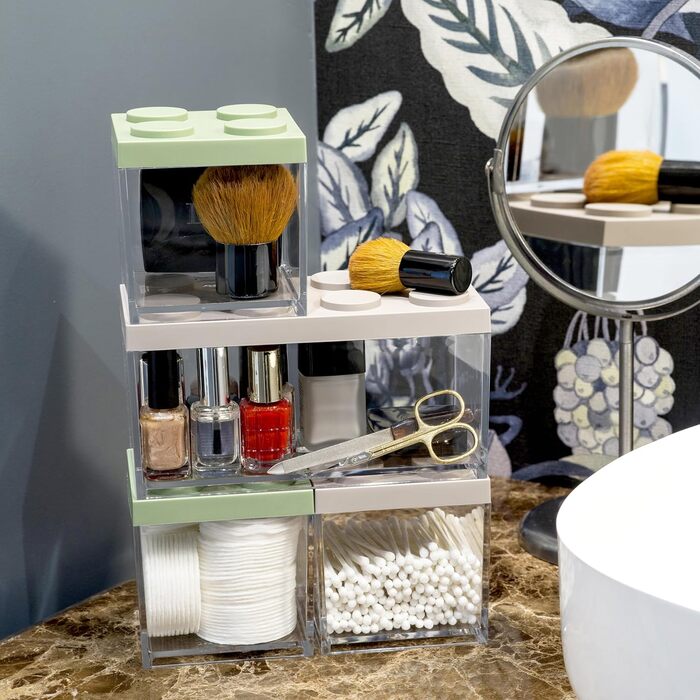 Контейнер для продуктів Brickstore, 500 мл, колір шавлії, з кришкою, що штабелюється, та високоякісним прозорим корпусом